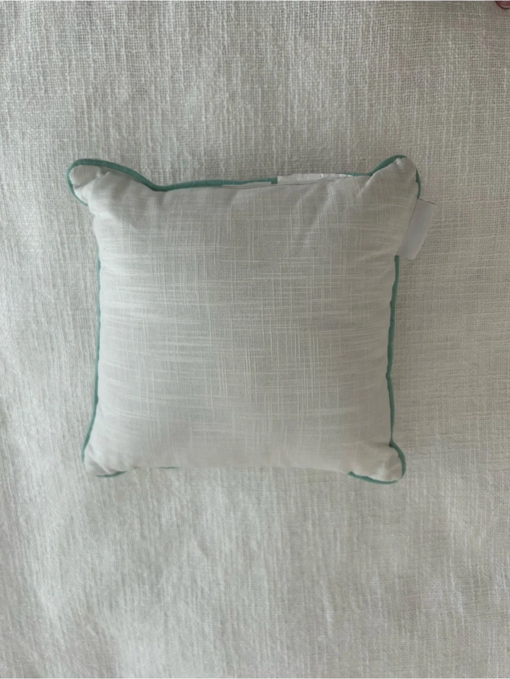 Bird Embroidered Accent Throw Pillow White Colorful Branch Cottage Decor